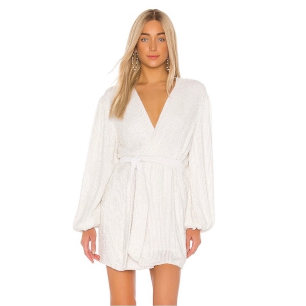 Retrofete White Gabrielle Robe Dress - M